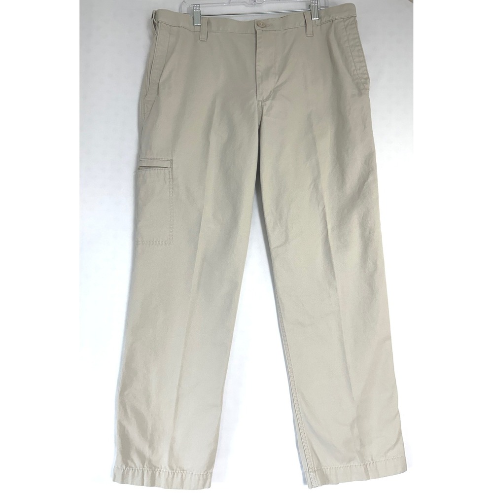 Dockers D3 Classic Fit Khaki Canvas Utility Pants Mens 37x29 Tan Side Zip Pocket